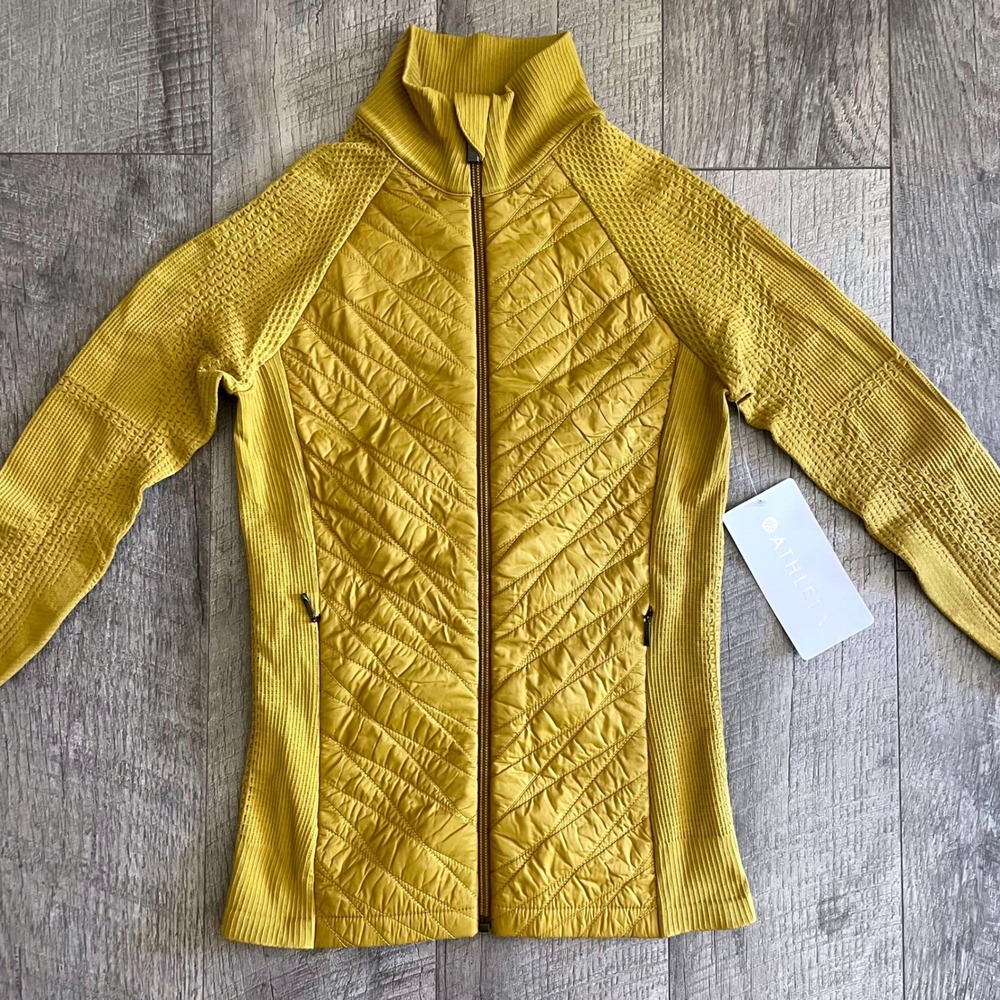 Athleta Flurry Force Insulated Primaloft Jacket Mustard Yellow XXS NEW